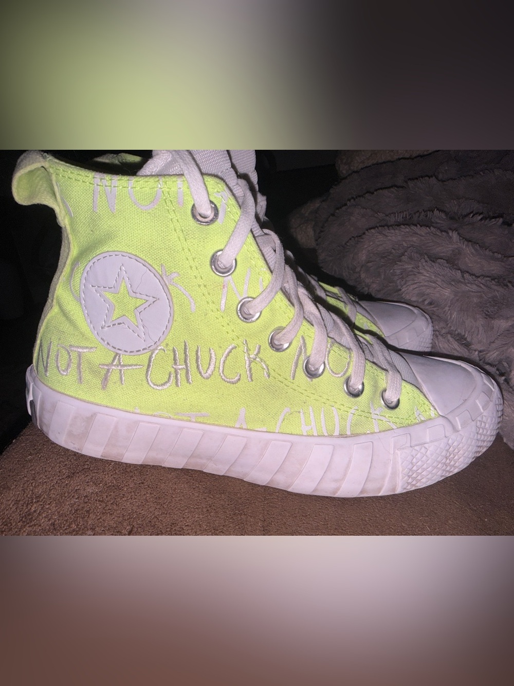 Converse UNT1TL3D High 'Not A Chuck - Volt' sneakers neon lime sz 5 Y, 6.5 W guc